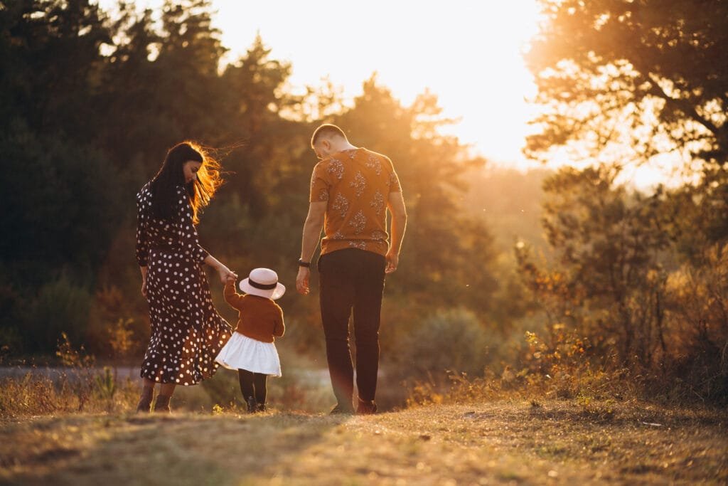 family with their little